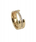 Astrid og Agnes - Lucy wide ring i forgylt stål med cz thumbnail