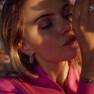 Sif Jakobs - Ellisse Carezza ørepynt i forgylt sølv med turkis cz thumbnail
