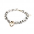 Van Bergen - Golden Heart armbånd i stål med gullhjerte thumbnail