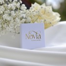 Novia - Ørepynt i forgylt sølv med blå cz thumbnail