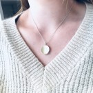 Embla design - Boble anheng i sølv med emalje, hvit thumbnail