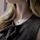 Joanlinor - Tiffanynor halskjede i forgylt sølv med perler thumbnail