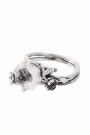 Huldreverket - Isrose ring i oksidert sølv med bergkrystall thumbnail