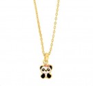 Noa kids jewellery - Halssmykke i forgylt sølv med panda  thumbnail