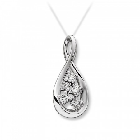 MG Diamonds - Anheng i hvitt gull med diamant