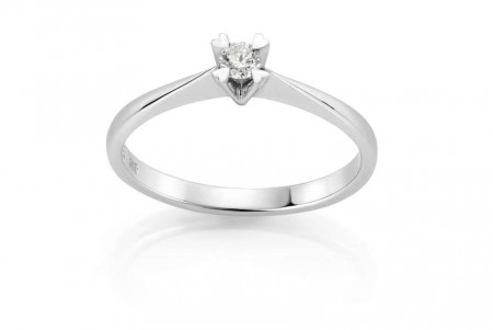 Espeland - Ingrid ring i hvitt gull med diamant
