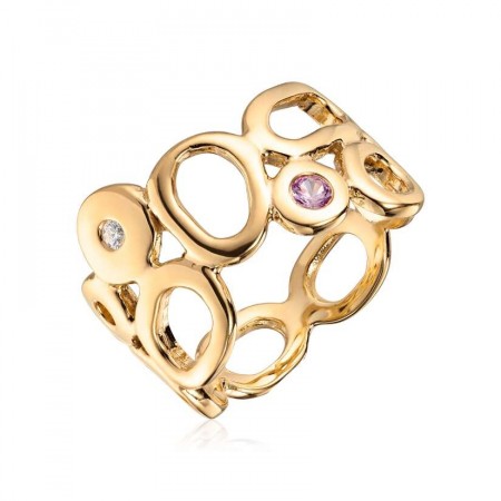 Espeland - Lene Visholm ring i gult gull med rosa safir og diamant