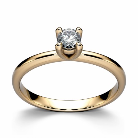 Bella - Enstens ring i gult gull med diamant 0,14ct.