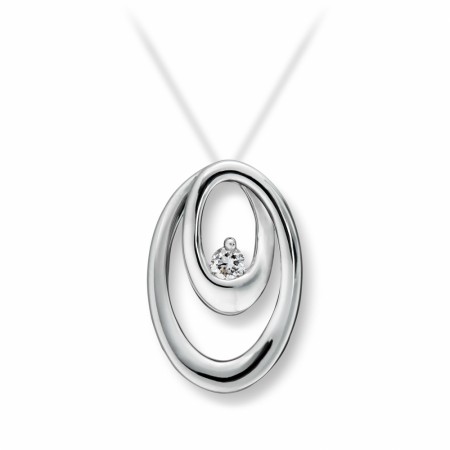 MG Diamonds - Anheng i hvitt gull med diamant
