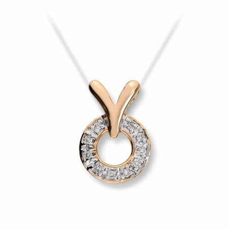 MG Diamonds - Anheng i gult gull med diamanter