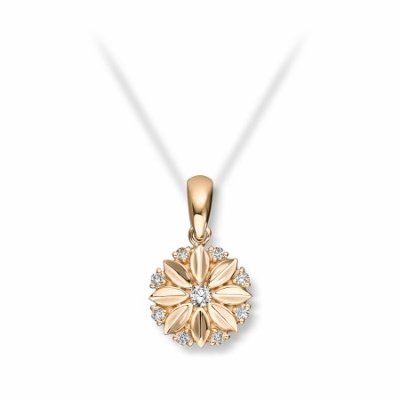 MG Diamonds - Anheng i gult gull med diamanter 