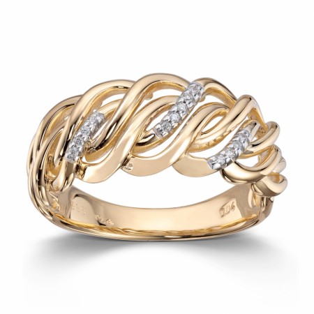 MG Diamonds - Ring i gult gull med diamanter