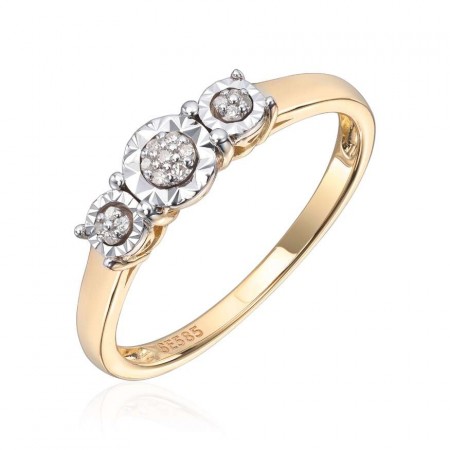 Espeland - Ring i gult gull med diamanter 