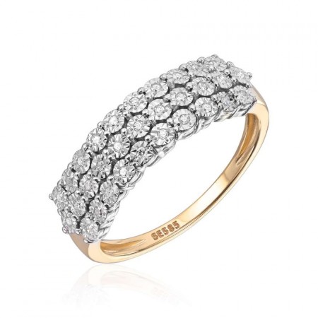 Espeland - Gult gull ring med diamanter 