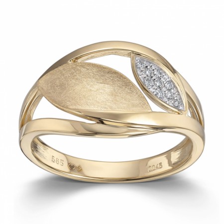MG Diamonds - Ring i gult gull med diamanter